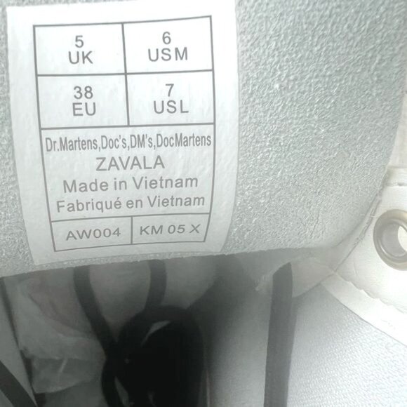 Dr. Martens Zavala Womens White Leather Combat Boots Size 7 US / 6 UK - Picture 11 of 12